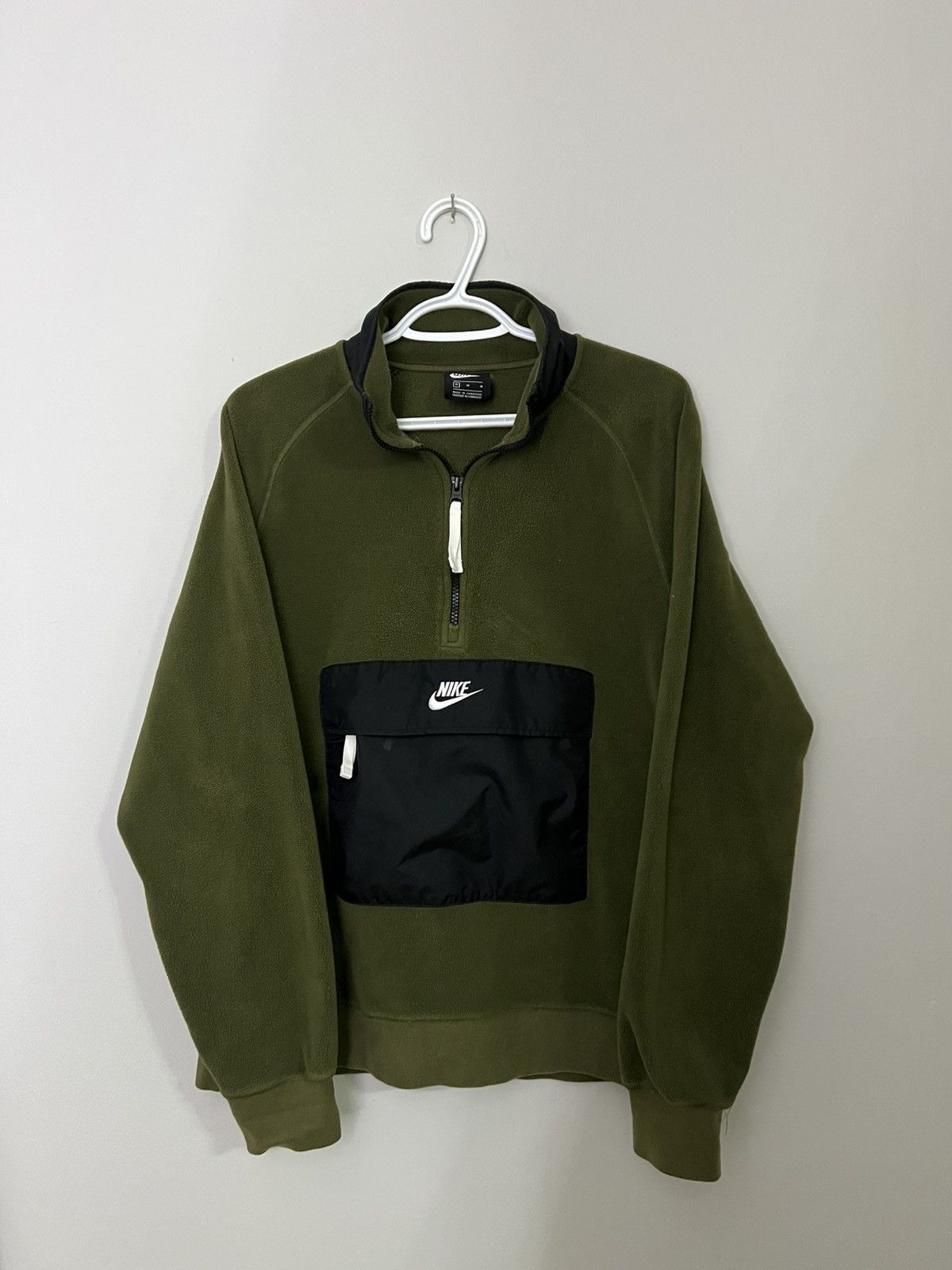 Nike Nike Fleece Half Zip Pullover Sweatshirt Green Pocket Fleece Size US M / EU 48-50 / 2 - 1 Thumbnail