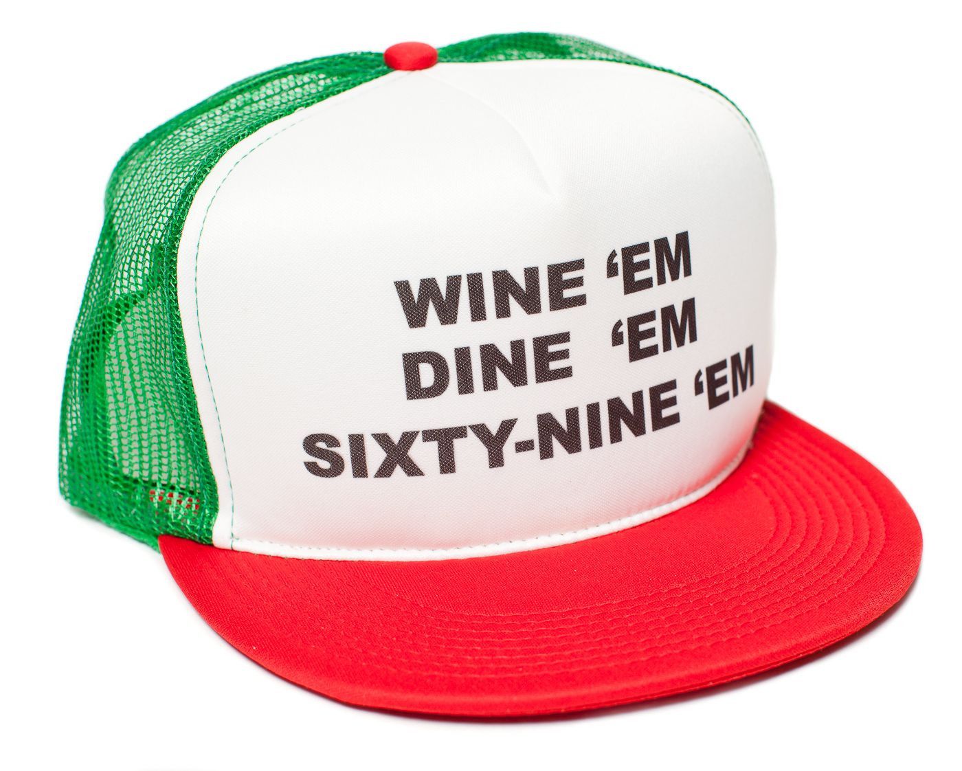 Other WINE'em DINE'em SIXTY-NINE'em Flat Sea-bass Hat Printed Size ONE SIZE - 1 Preview