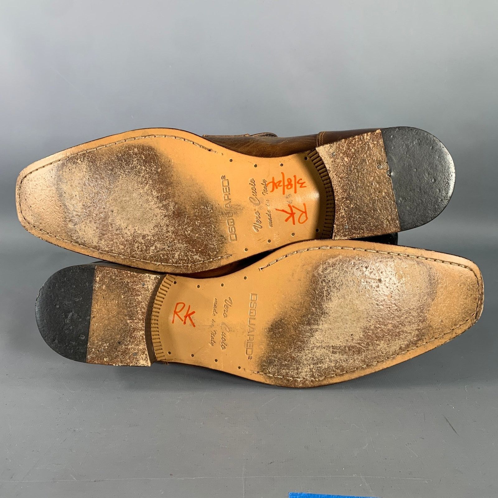 Dsquared2 DSQUARED2 Size 12 Brown Leather Square Toe Penny Loafers Size US 12 / EU 45 - 6 Thumbnail