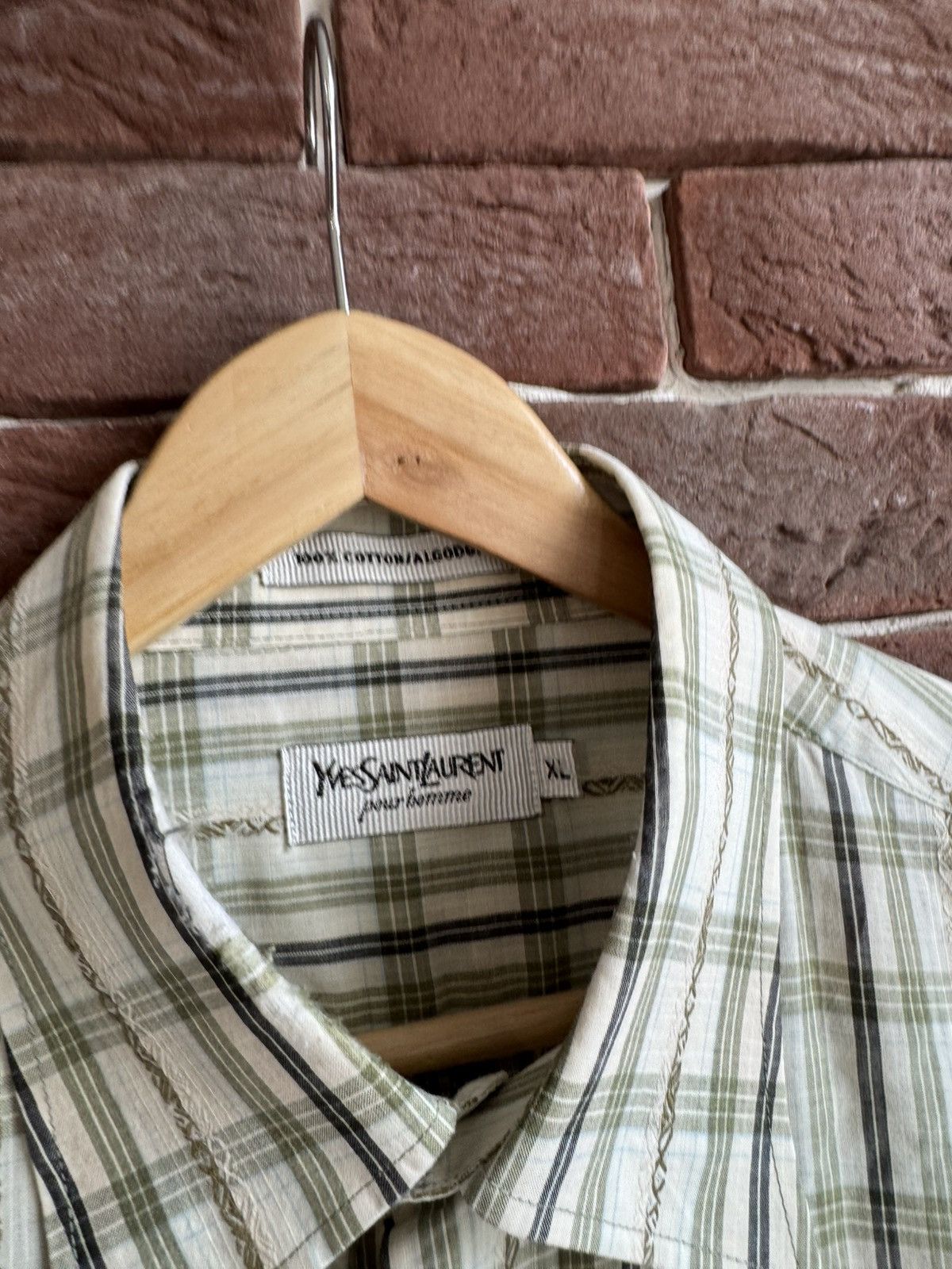 Vintage Vintage 90s Yves Saint Laurent Button Up Shirt Long Sleeve Size US XL / EU 56 / 4 - 5 Thumbnail
