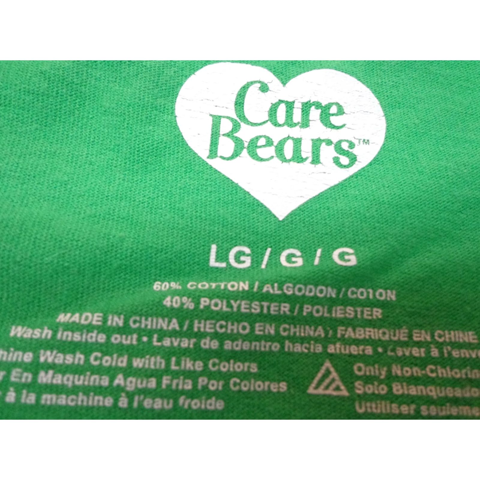 Vintage Care Bears Good Luck Bear T-Shirt Who Needs Luck? Size L Unisex Adults Short Sleeve Green Cotton Blend Adult Large T-Shirt Womens/Mens Size US L / EU 52-54 / 3 - 3 Thumbnail