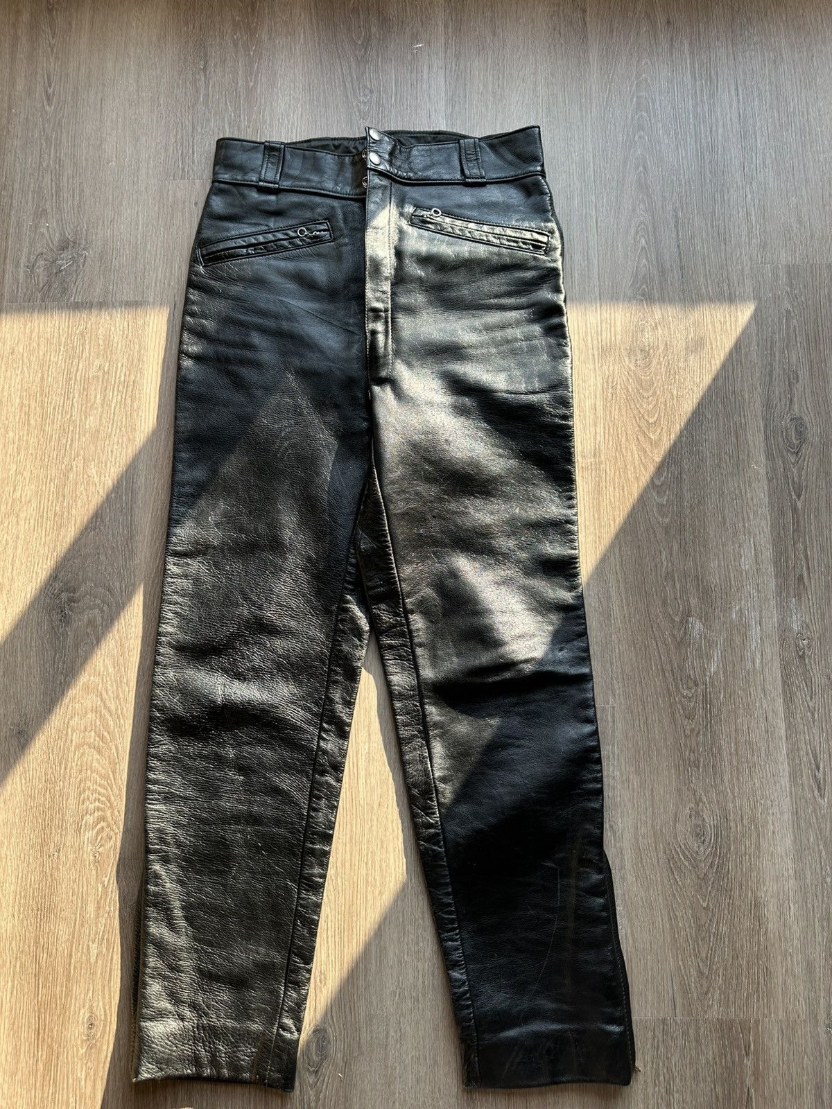 Harley Davidson *EXTREMELY RARE* 1970s Harley Davidson Leather Biker Pants Size US 30 / EU 46 - 1 Thumbnail