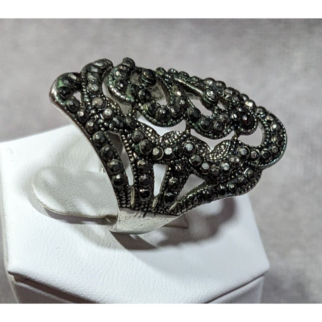 Other Gothic Whimsical Art Nouveau Silver Tone Ring Size 9 Size ONE SIZE - 6 Thumbnail
