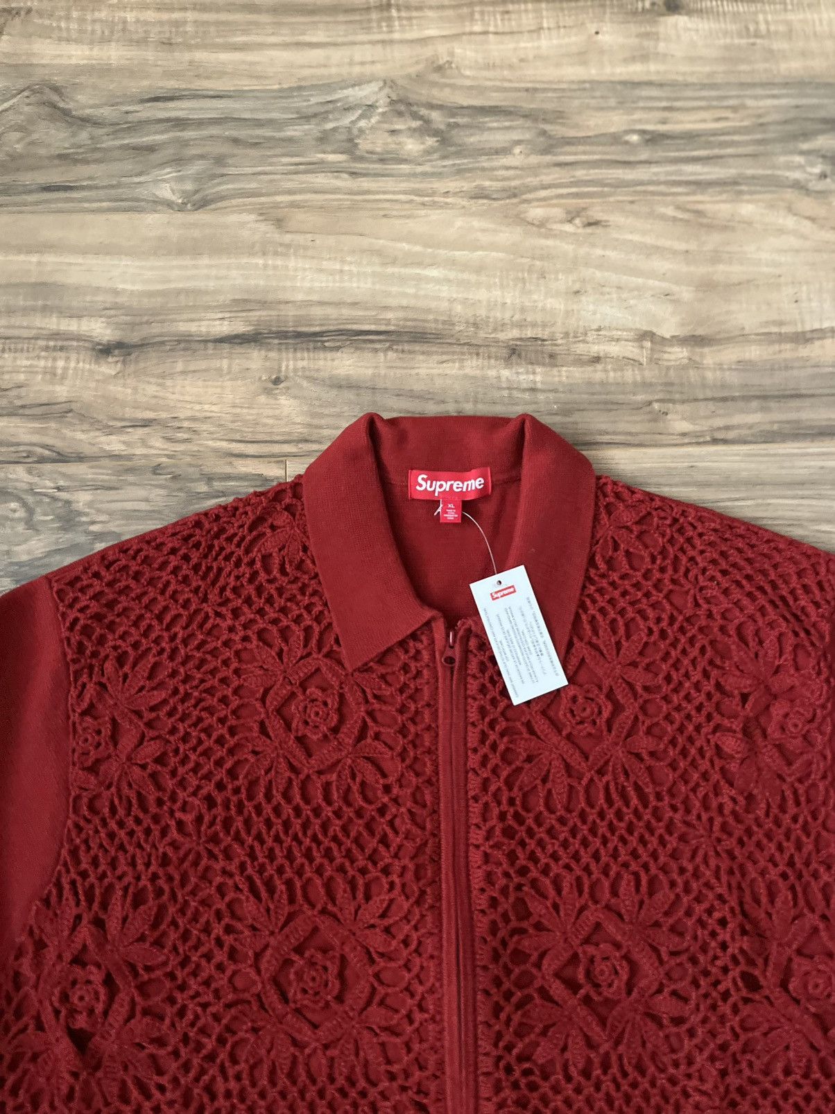 Supreme Crochet Zip Up Cardigan