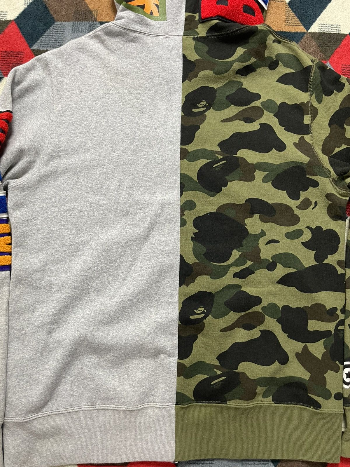 Bape Bape Split Camo/Grey Zip Hoodie Size US L / EU 52-54 / 3 - 11 Thumbnail