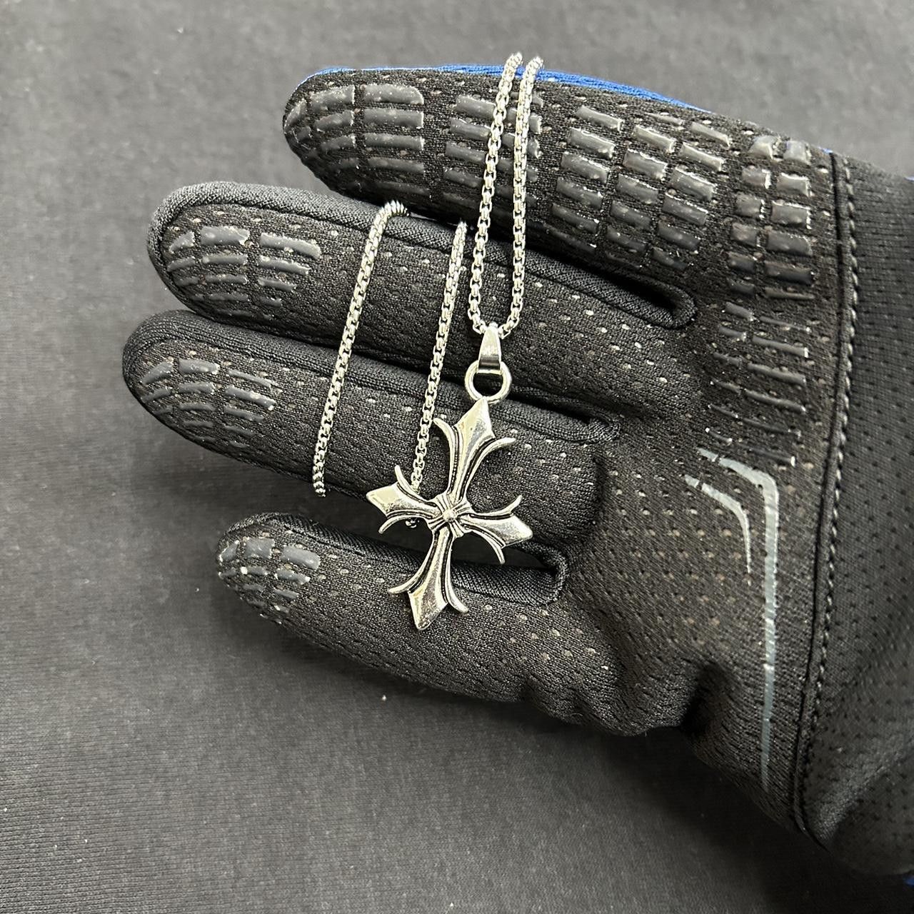 Japanese Brand × Vintage Y2K 2000s Chrome Silver Cross Punk Skater Hip Hop Chain Size ONE SIZE - 4 Thumbnail