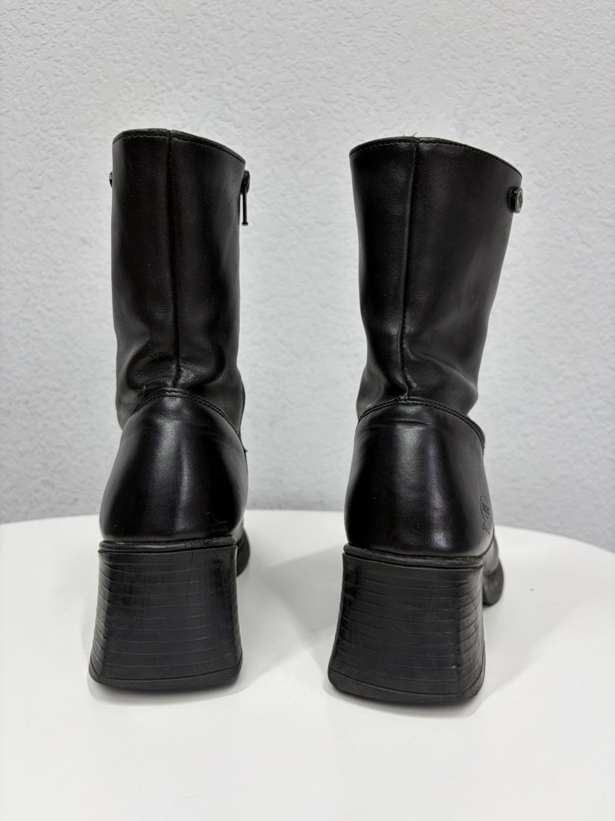 Hedi Slimane Vintage YSL Vibe Black Leather Heeled Biker Boots Grunge Y2K Size US 8 / EU 41 - 9 Thumbnail