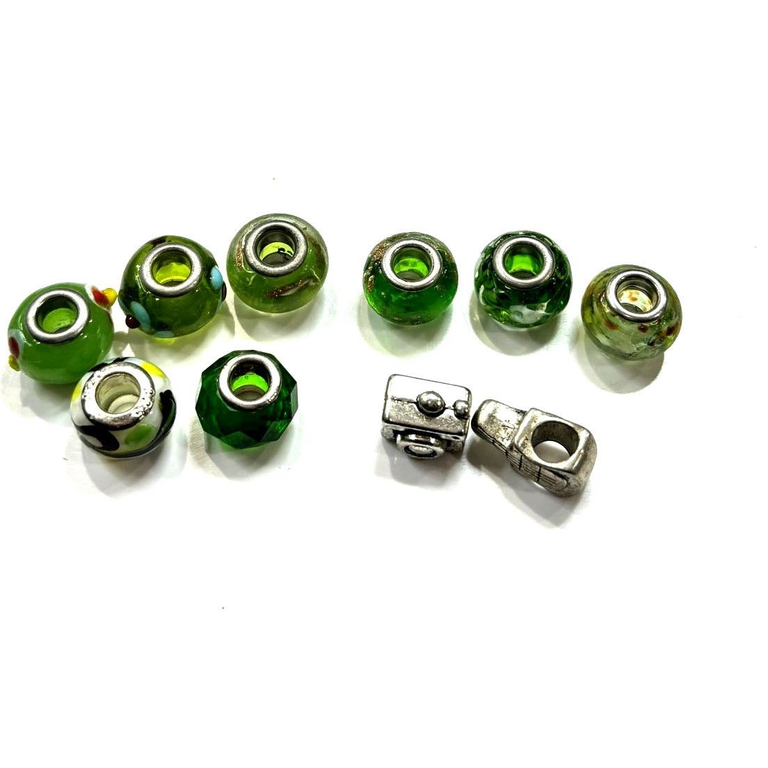 Sterling Silver EUROPEAN BEADS Women's Green Themed Sterling Silver Charms Size ONE SIZE - 4 Thumbnail