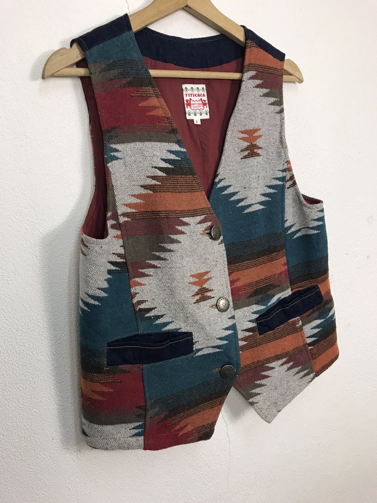 Japanese Brand × Nautica Vintage TITICACA Jacquard Mexican Rug Denim Concho Native Size S / US 4 / IT 40 - 4 Thumbnail