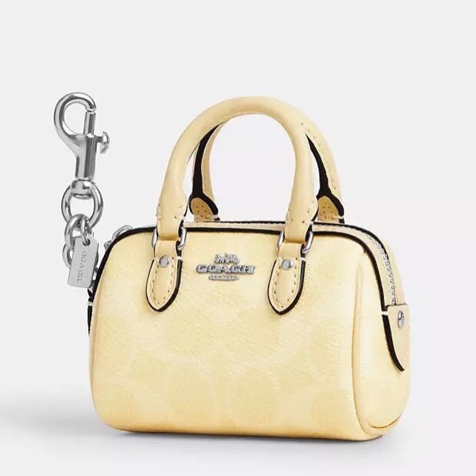 Coach NWT COACH Mini Rowan Bag Charm CX068 Silver /Hay Size ONE SIZE - 6 Thumbnail