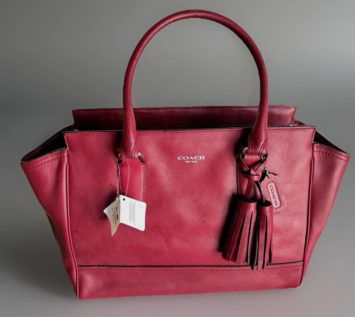 Coach NWT Coach Red Leather Tote Bag – Classic City Style! Size ONE SIZE - 2 Thumbnail