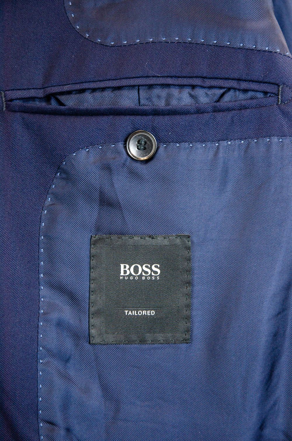 Hugo Boss Hugo Boss Tailored Super 150 Wool Navy Blazer Loro Piana 48 Size 38R - 12 Thumbnail