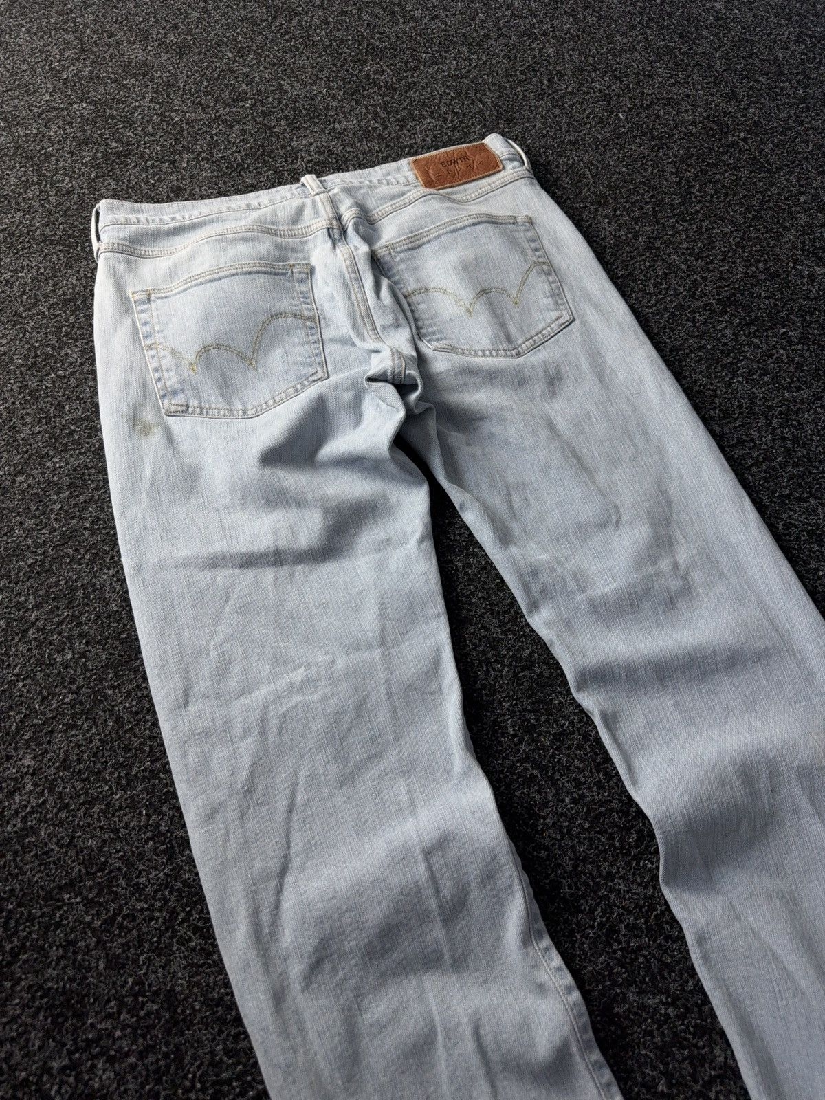 Edwin Vintage 00s Distressed Edwin Light Wash Straight Jeans Size US 33 - 12 Thumbnail