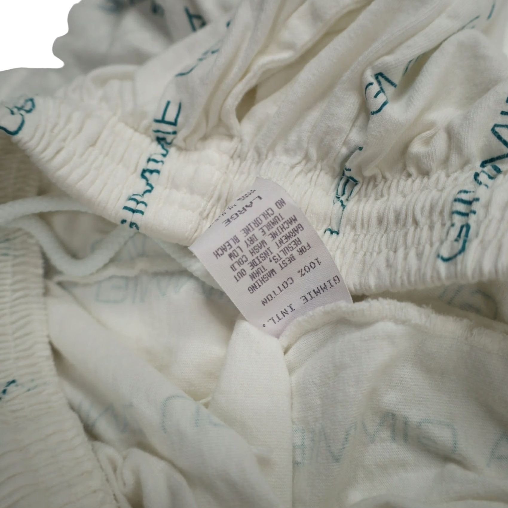 Vintage VINTAGE Gimmie USA Shorts White Mens L Vertical Repeat Spellout Sweat Size US 33 - 4 Thumbnail