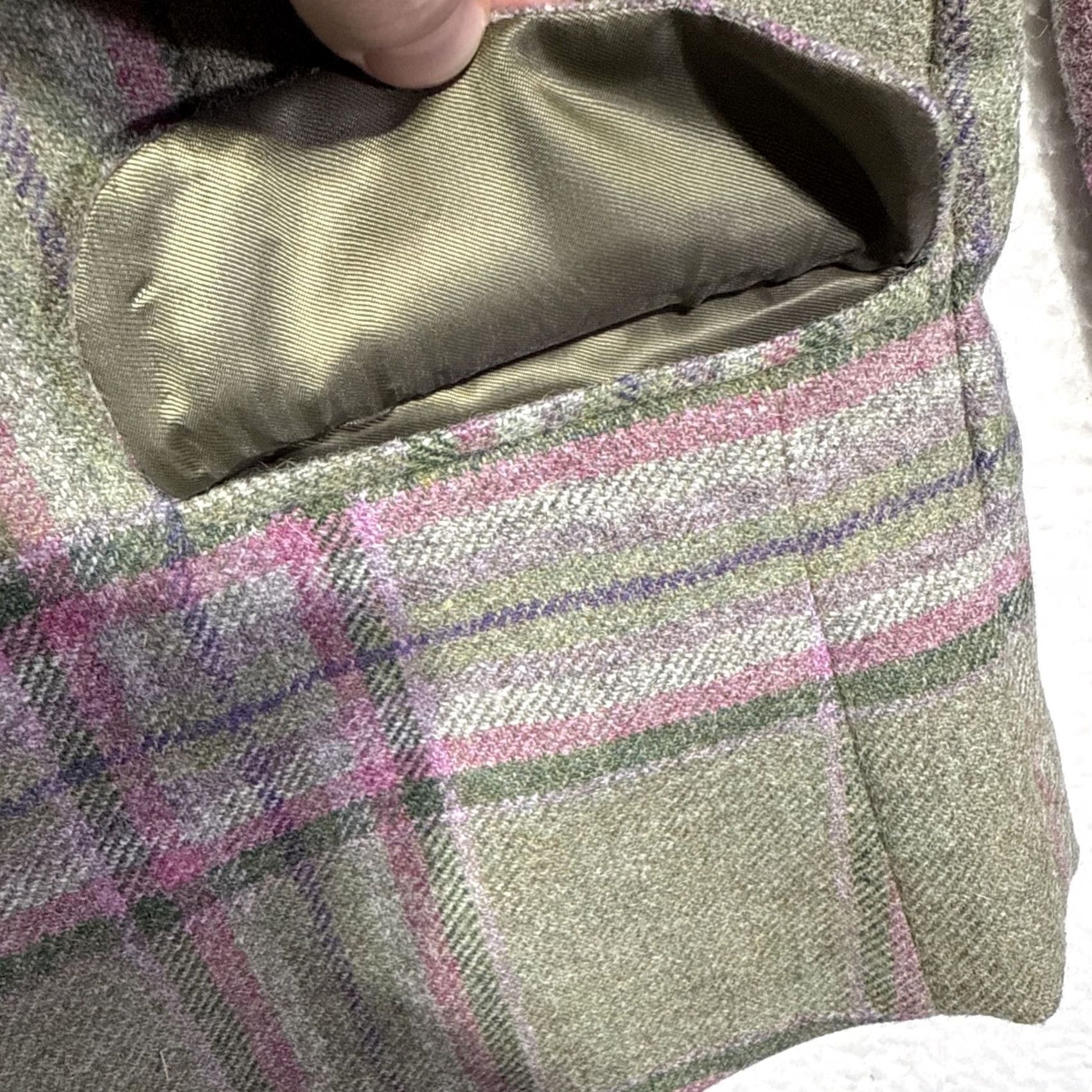 Vintage VINTAGE Royal And Plaid Women's Blazer Tartan Plaid Notch Lapel Single-Breasted 1-Button 100% Wool Lined Green/Purple Size 12 Size XL / US 12-14 / IT 48-50 - 2 Thumbnail