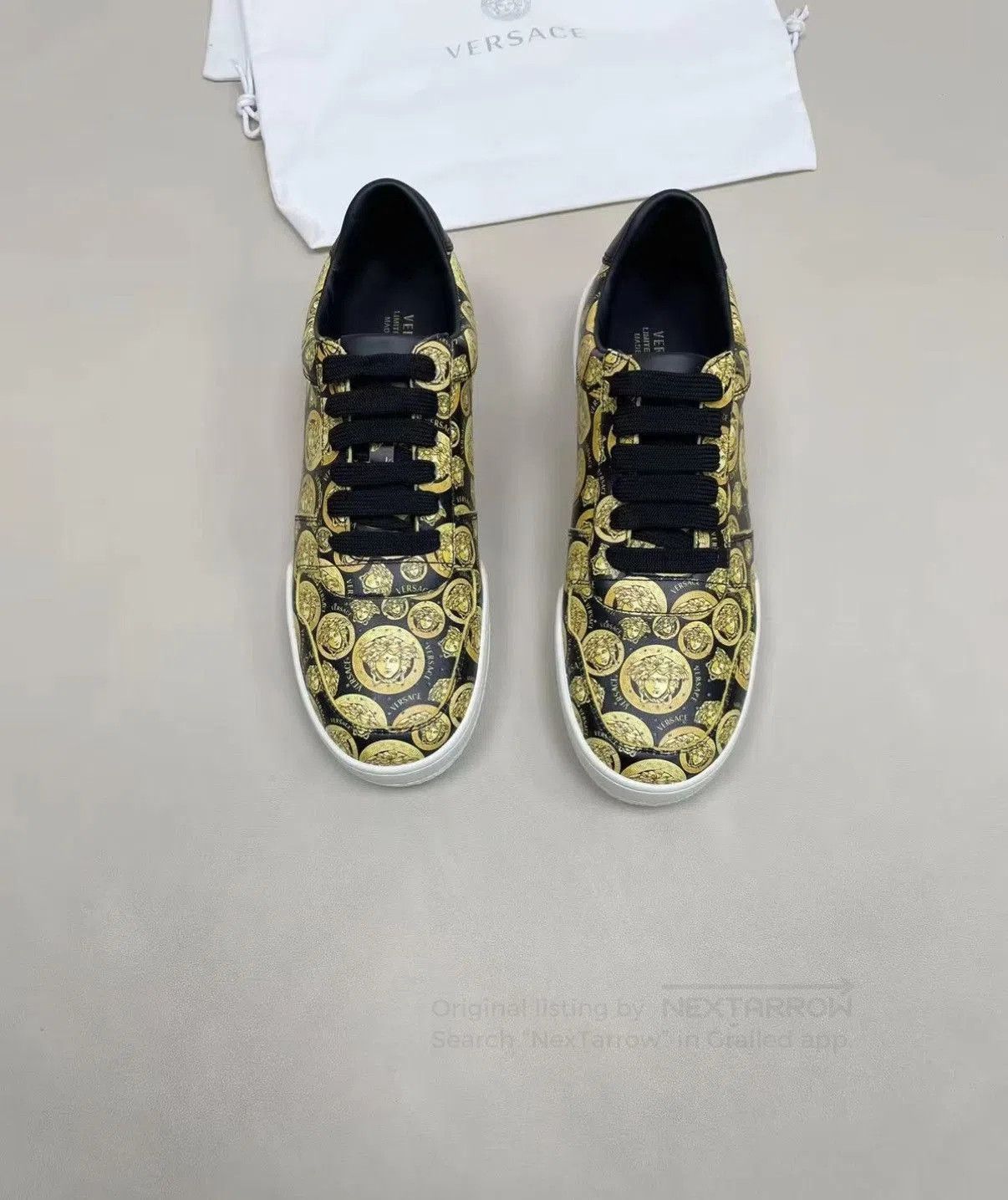 Versace Yellow Printed Low-Top Sneakers Size 9.5. Size US 9.5 / EU 42-43 - 1 Thumbnail