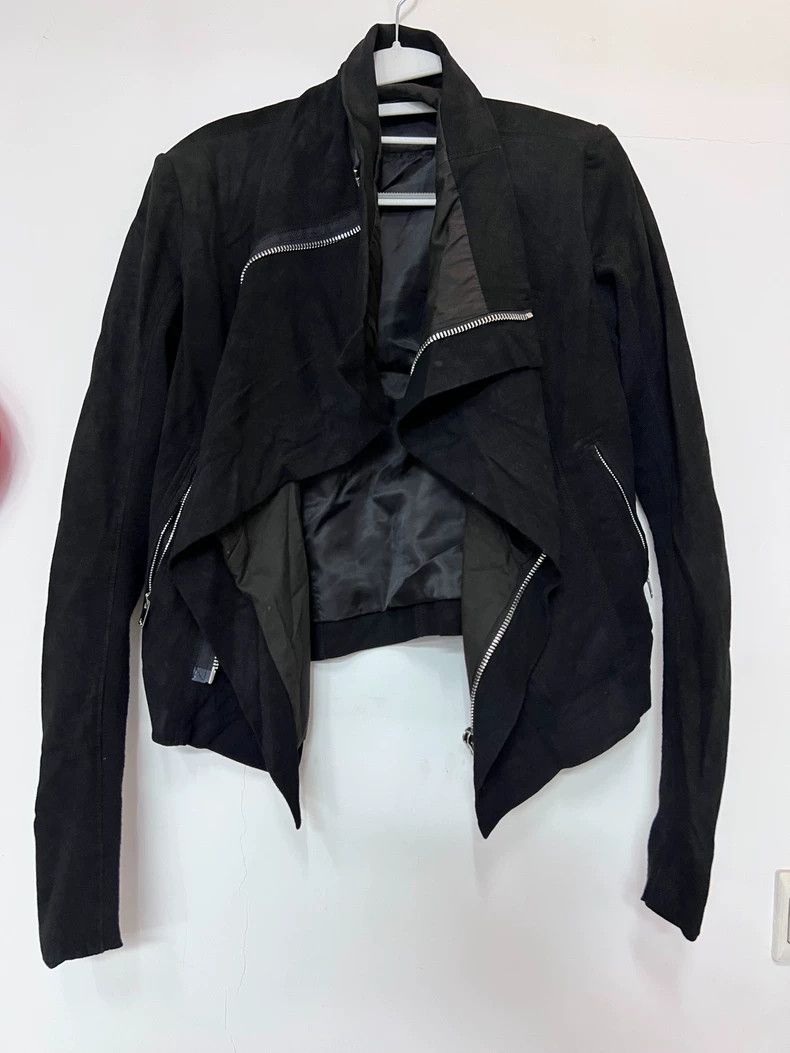 Rick Owens Rick Owens size 4 Black lambskin dovetail standing collar b Size M / US 6-8 / IT 42-44 - 1 Thumbnail