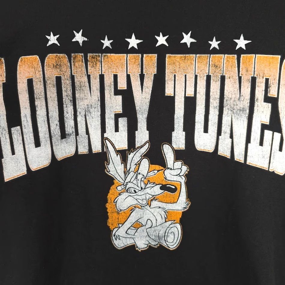 Vintage Looney Tunes T-Shirt Mens XL Black Wile E Coyote Roadrunner Warner Bros Size US XL / EU 56 / 4 - 5 Thumbnail