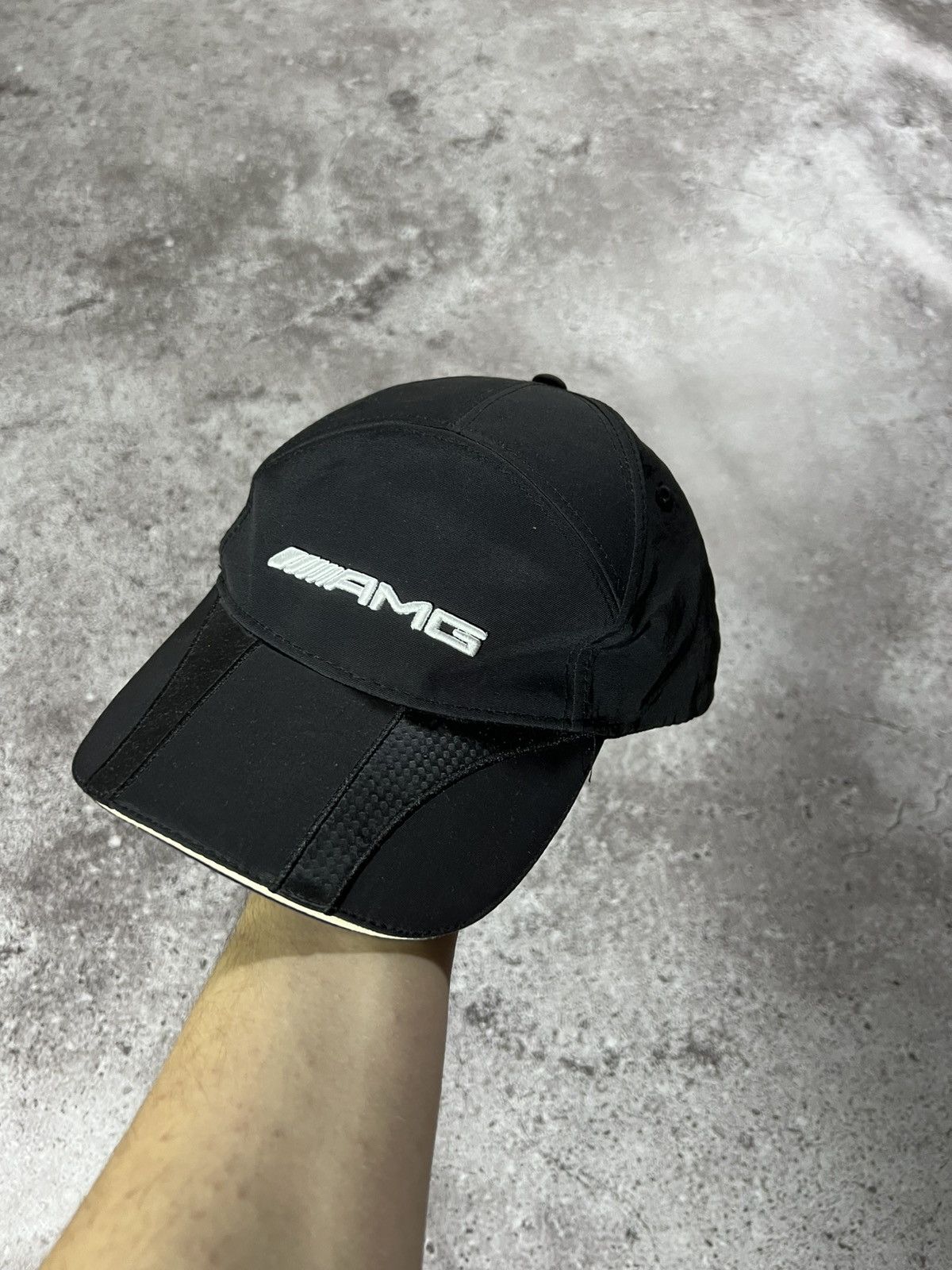 Mercedes-Benz AMG Carbon Fibre Strapback Hat Y2k Vinatge Racing F1 Petrona Size ONE SIZE - 2 Thumbnail