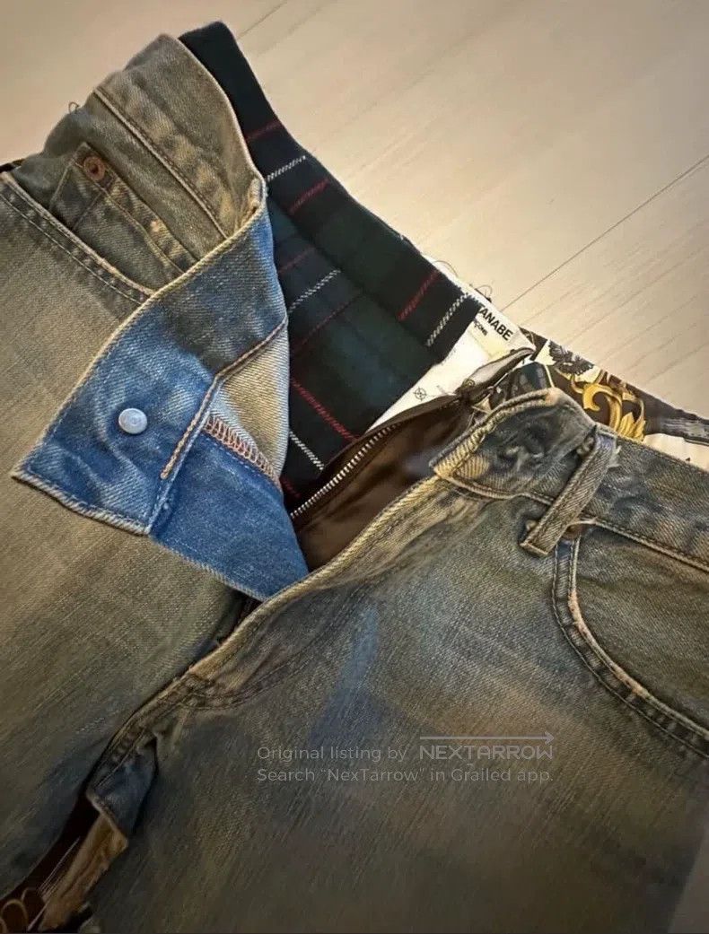 Comme des Garcons Comme Des Garcons size XS Vintage Pattern Denim Mixed Skir Size 23" - 4 Thumbnail