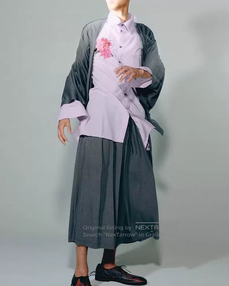 Yohji Yamamoto Yohji Yamamoto Elegant Purple Embroidered Shirt Size US XL / EU 56 / 4 - 2 Thumbnail