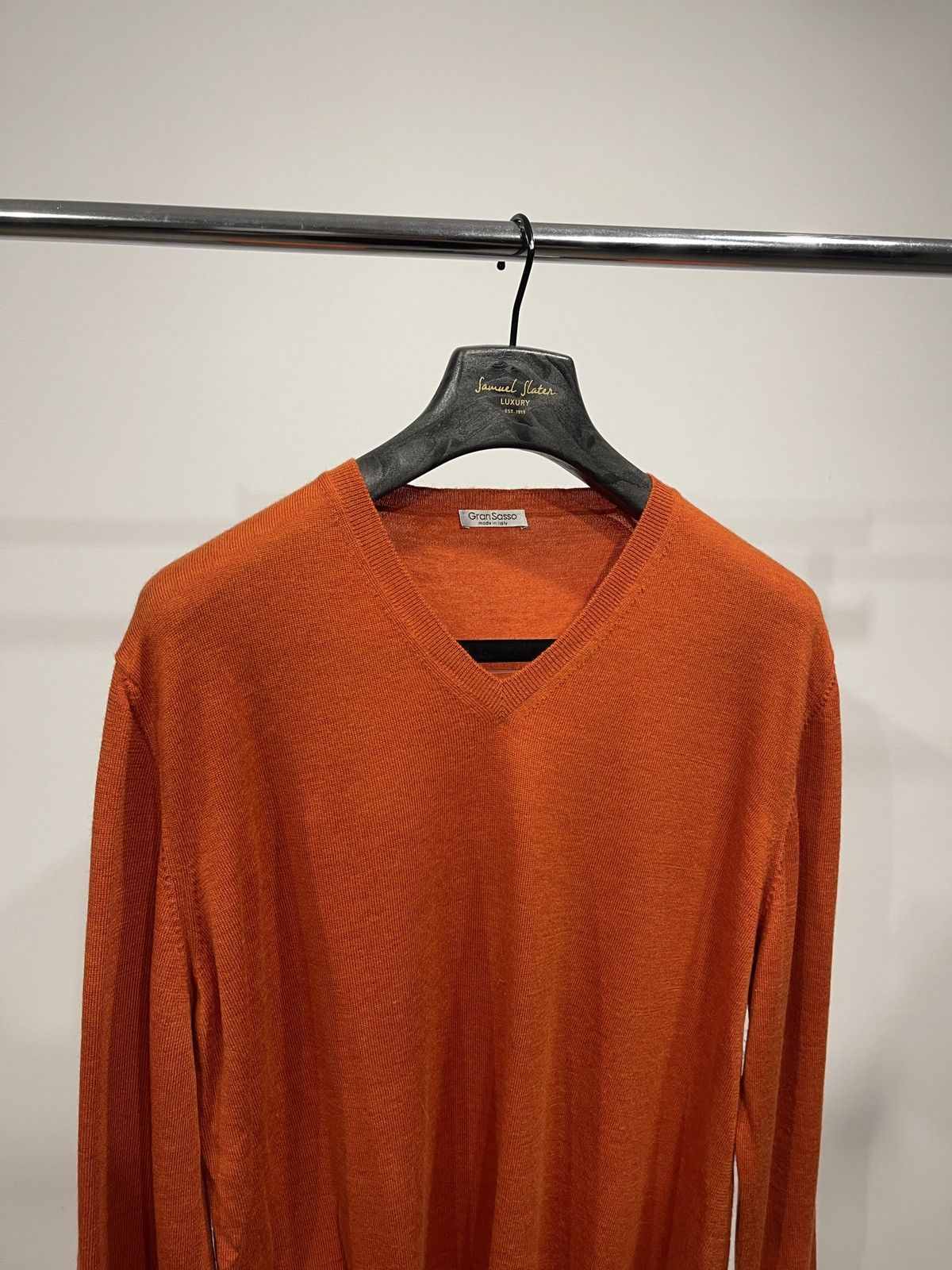 Gran Sasso Gran Sasso 100% Virgin Wool V-Neck Sweater / Pullover XL Size US XL / EU 56 / 4 - 2 Thumbnail