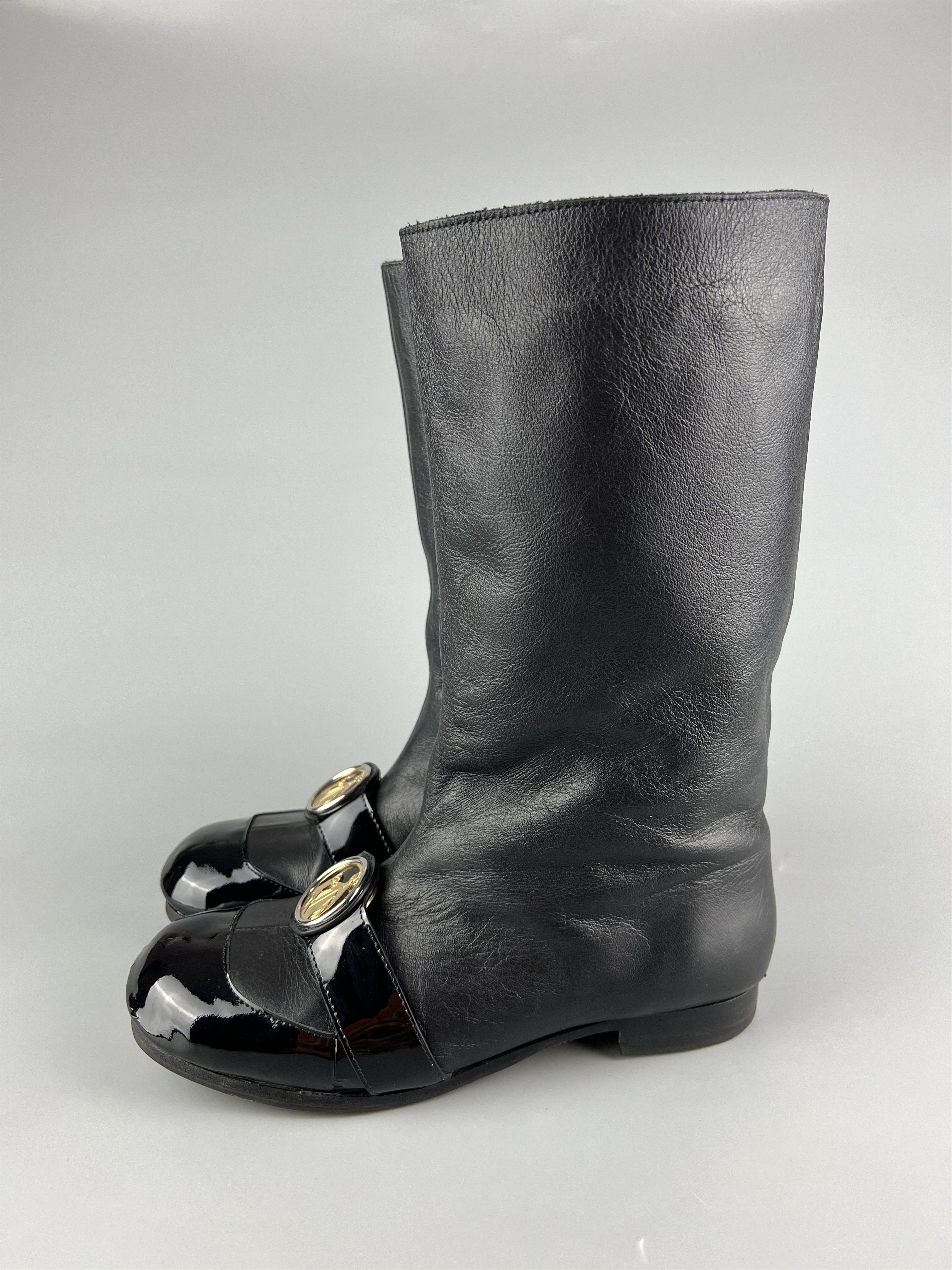 Lanvin Lanvin Vintage Black Leather Boots Size 39 Size US 8 / IT 38 - 3 Thumbnail
