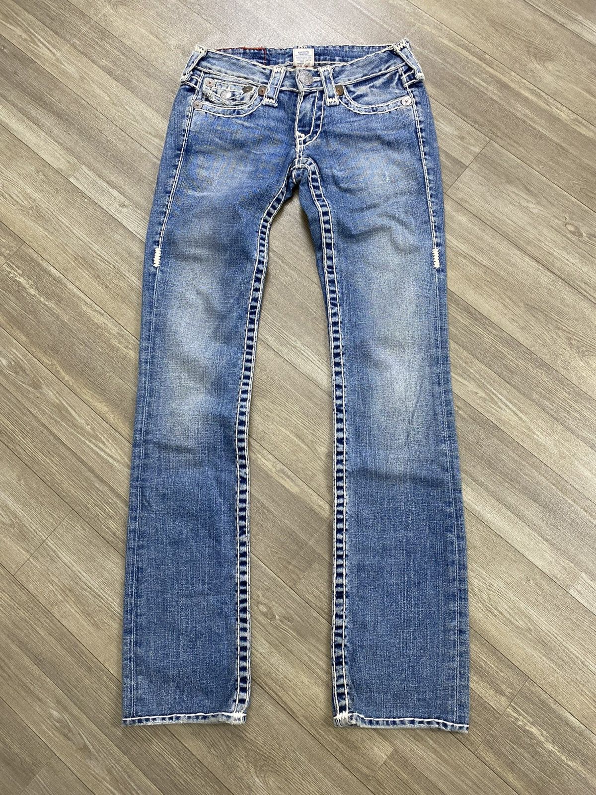 True Religion 2000s True Relligion Billy Super T Slim Straight Jeans Size US 26 / EU 42 - 1 Thumbnail
