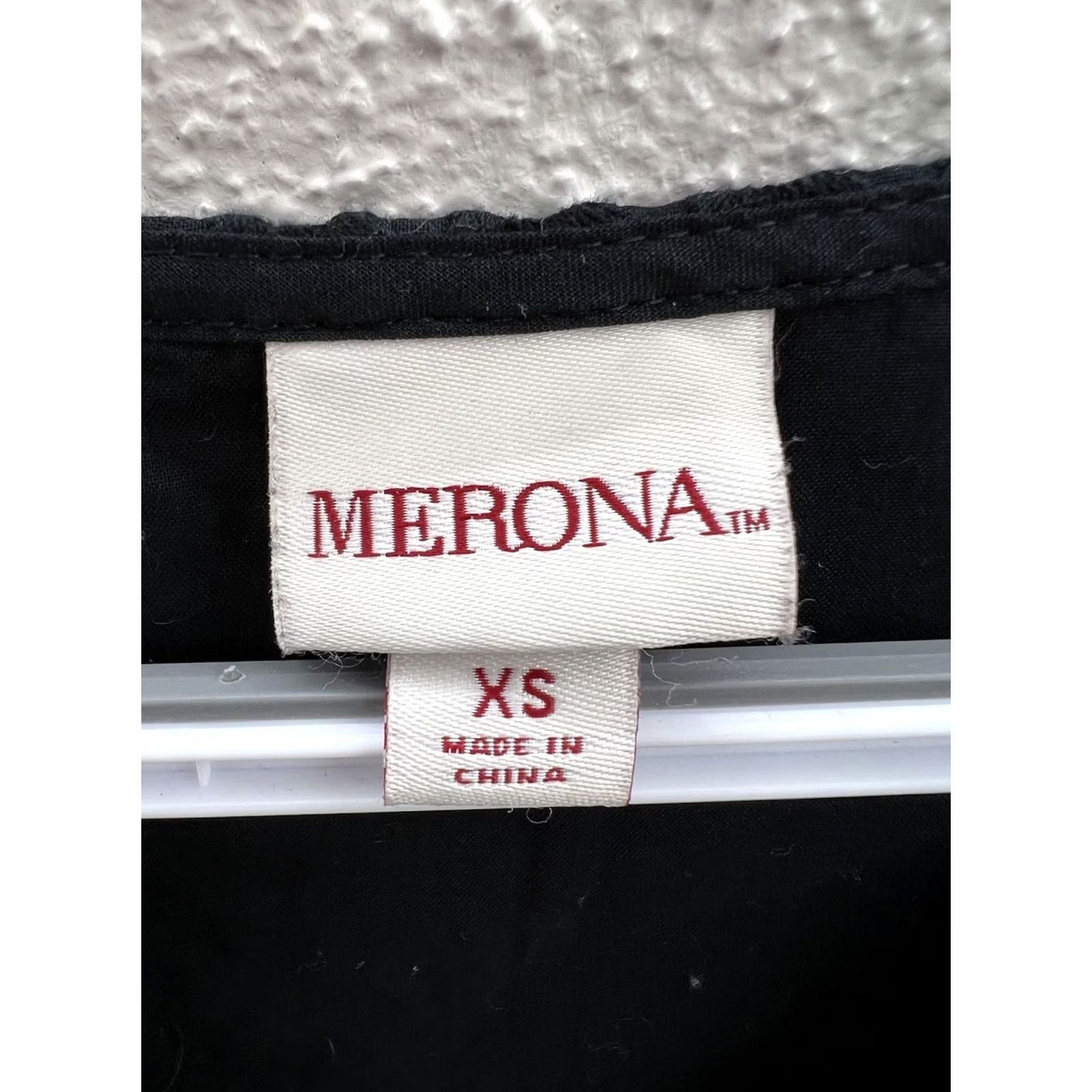 Merona Merona Womens Black Cap Sleeve Crochet Square Detail Size XS Size ONE SIZE - 5 Thumbnail