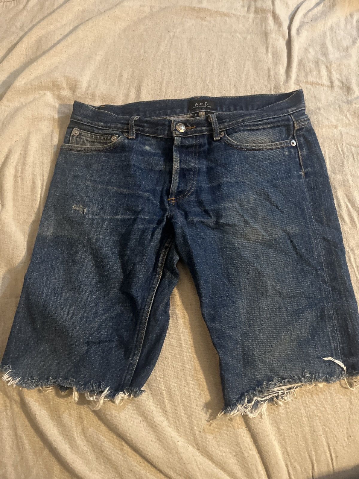A.P.C. × Denime × Vintage apc hipster distressed cut off short jeans 32” tag 29 Size US 32 / EU 48 - 1 Thumbnail