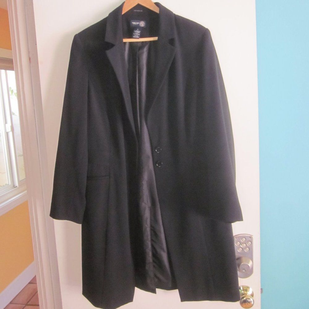 Vintage Venezia Vintage Long Black Coat Size 14 Size L / US 10 / IT 46 - 3 Thumbnail