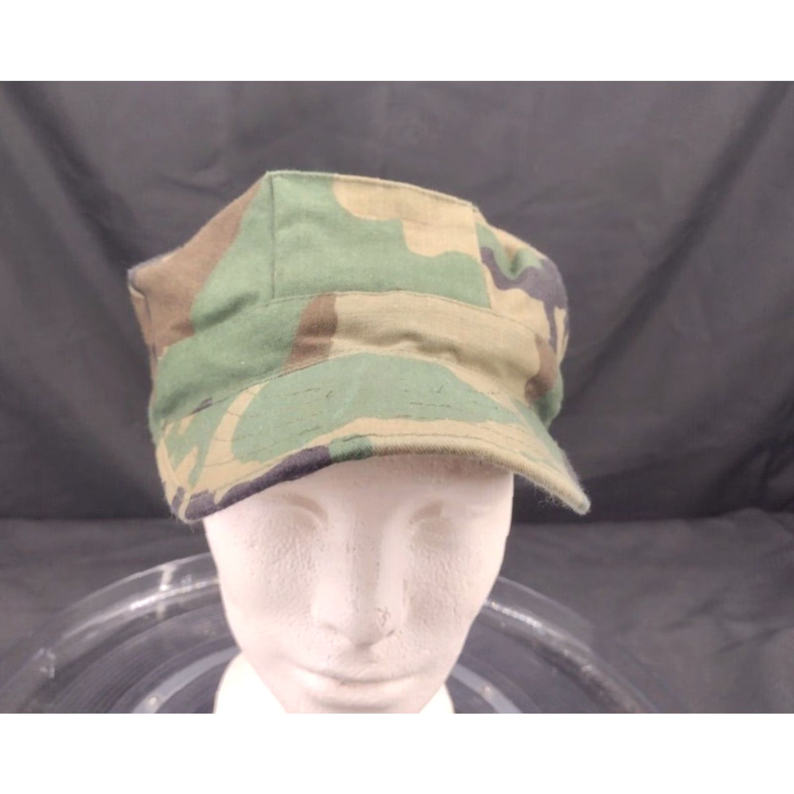 Vintage VINTAGE Military Hat Camouflage Green Cotton Canvas Casual Cap Men Reg/Size Green 80s Theme Breathing Size ONE SIZE - 2 Thumbnail