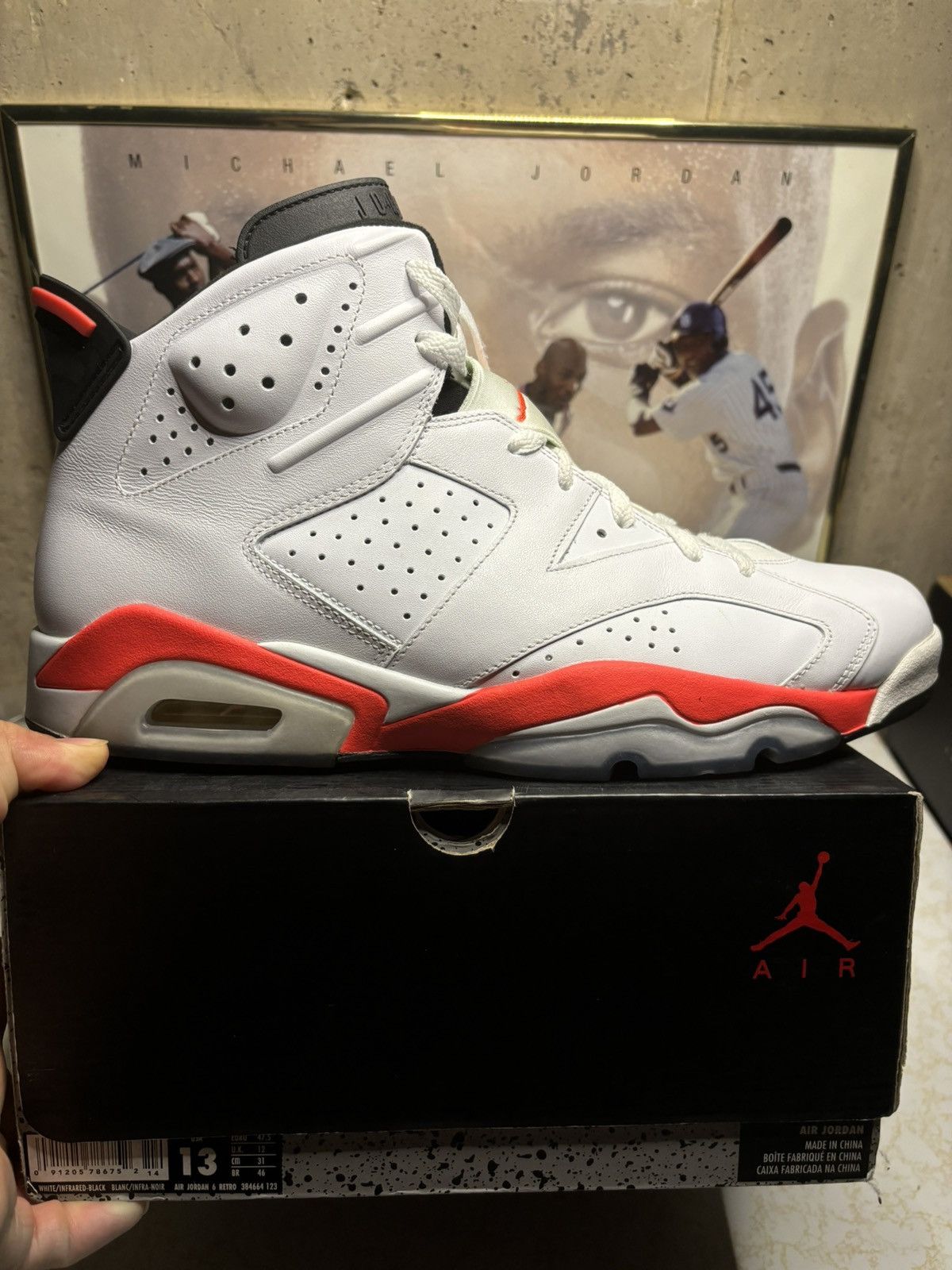 Jordan Brand Air Jordan 6 Retro white infrared Size US 13 / EU 46 - 1 Thumbnail