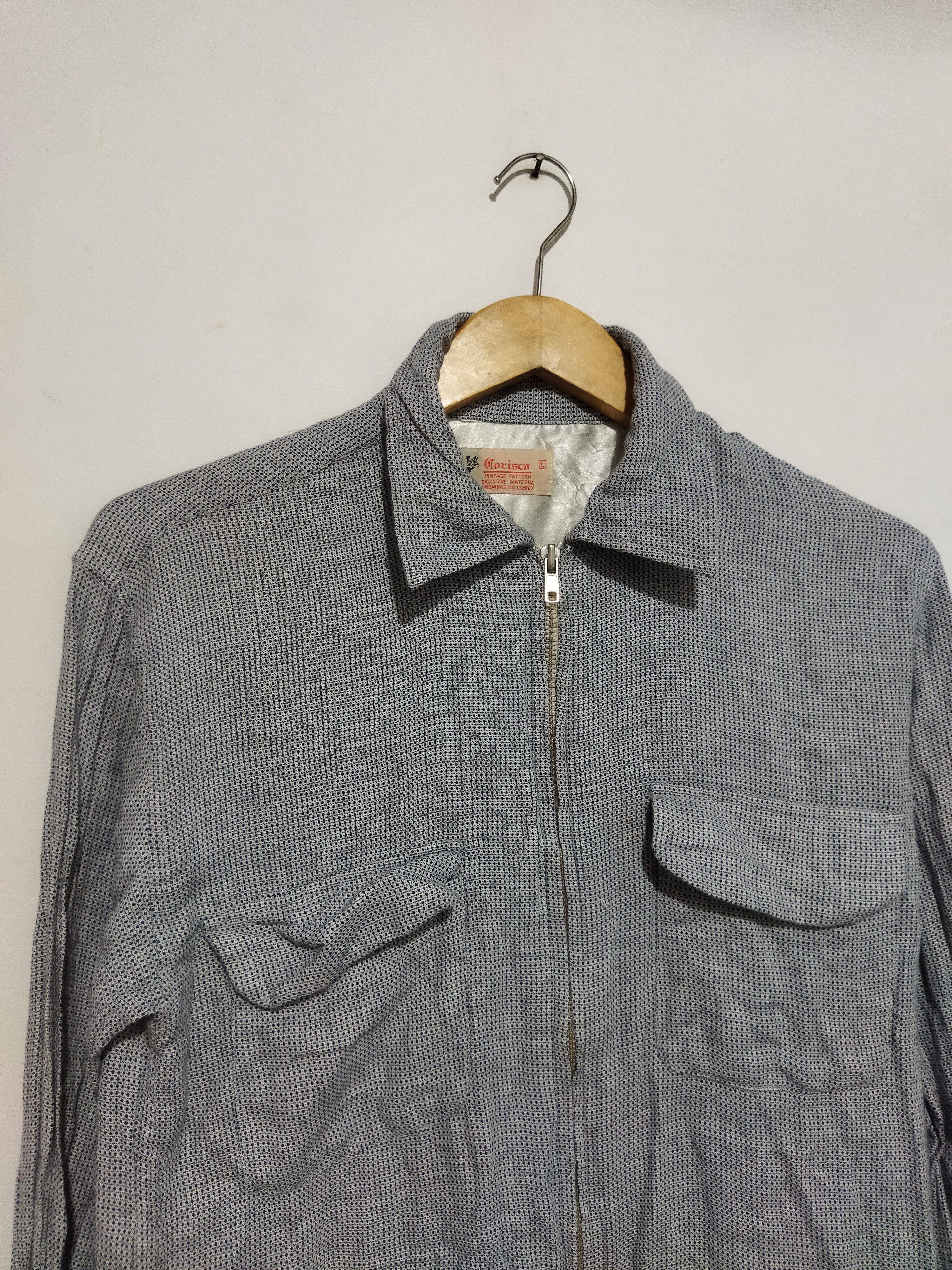 Japanese Brand Corisco Full-Zip Work Shirt–Houndstooth Grey Size US L / EU 52-54 / 3 - 2 Thumbnail