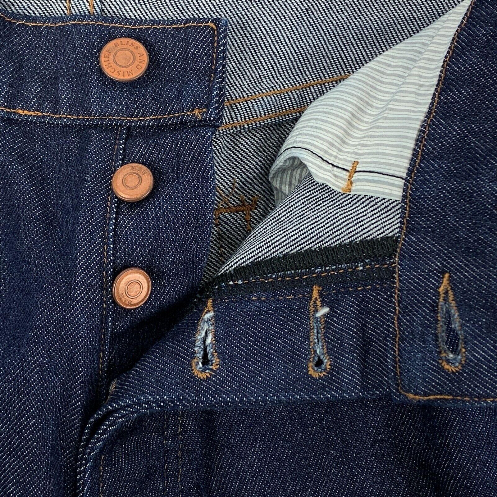 Other Bliss and Mischief Slim Jeans Blue Button Fly Womens 31 Size 31" - 6 Thumbnail