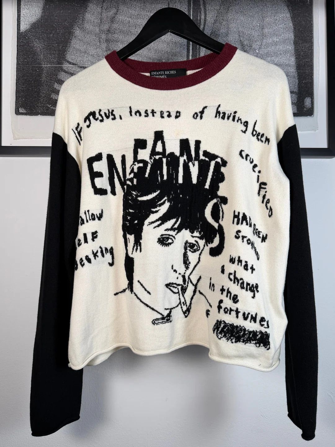 Enfants Riches Deprimes 🚭 GRAIL 🚭 ERD x LORO PIANA FW 2022 "IF JESUS..." SWEATER Size US S / EU 44-46 / 1 - 1 Thumbnail