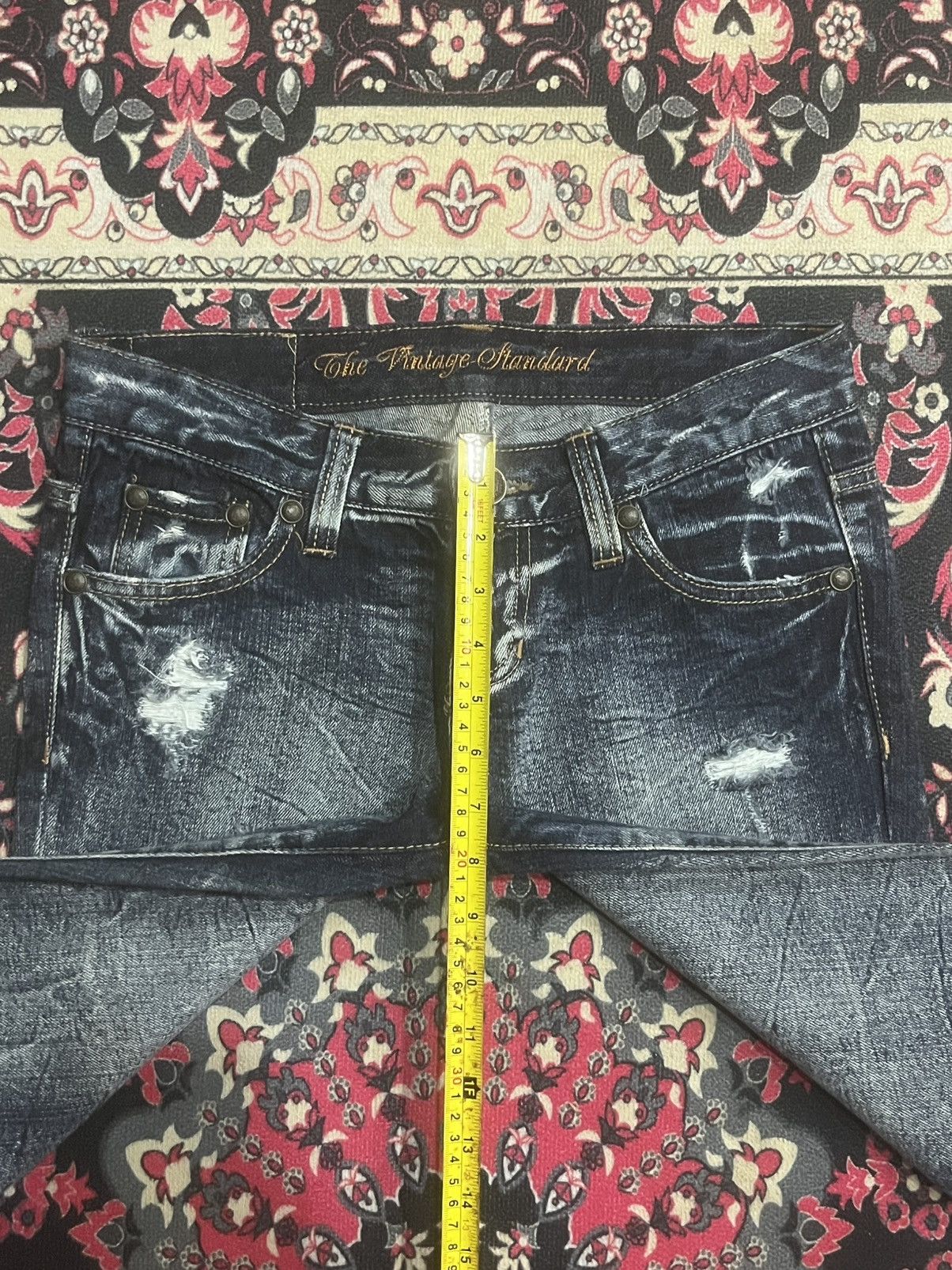 If Six Was Nine Vintage Japanese Brand Y2K Low Rise Grunge Frayed Flare Jean Size 28" / US 6 / IT 42 - 13 Thumbnail
