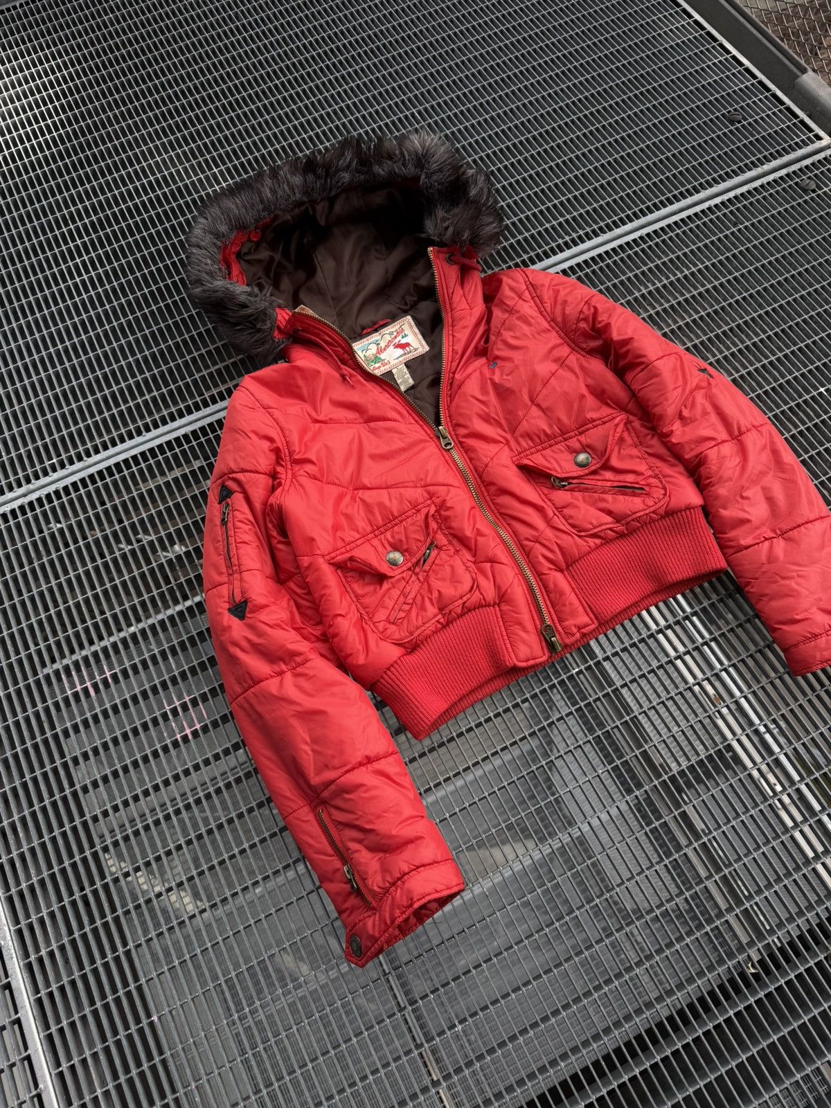 Abercrombie & Fitch Abercrombie Vintage Fur Cropped Ski Y2K Logo