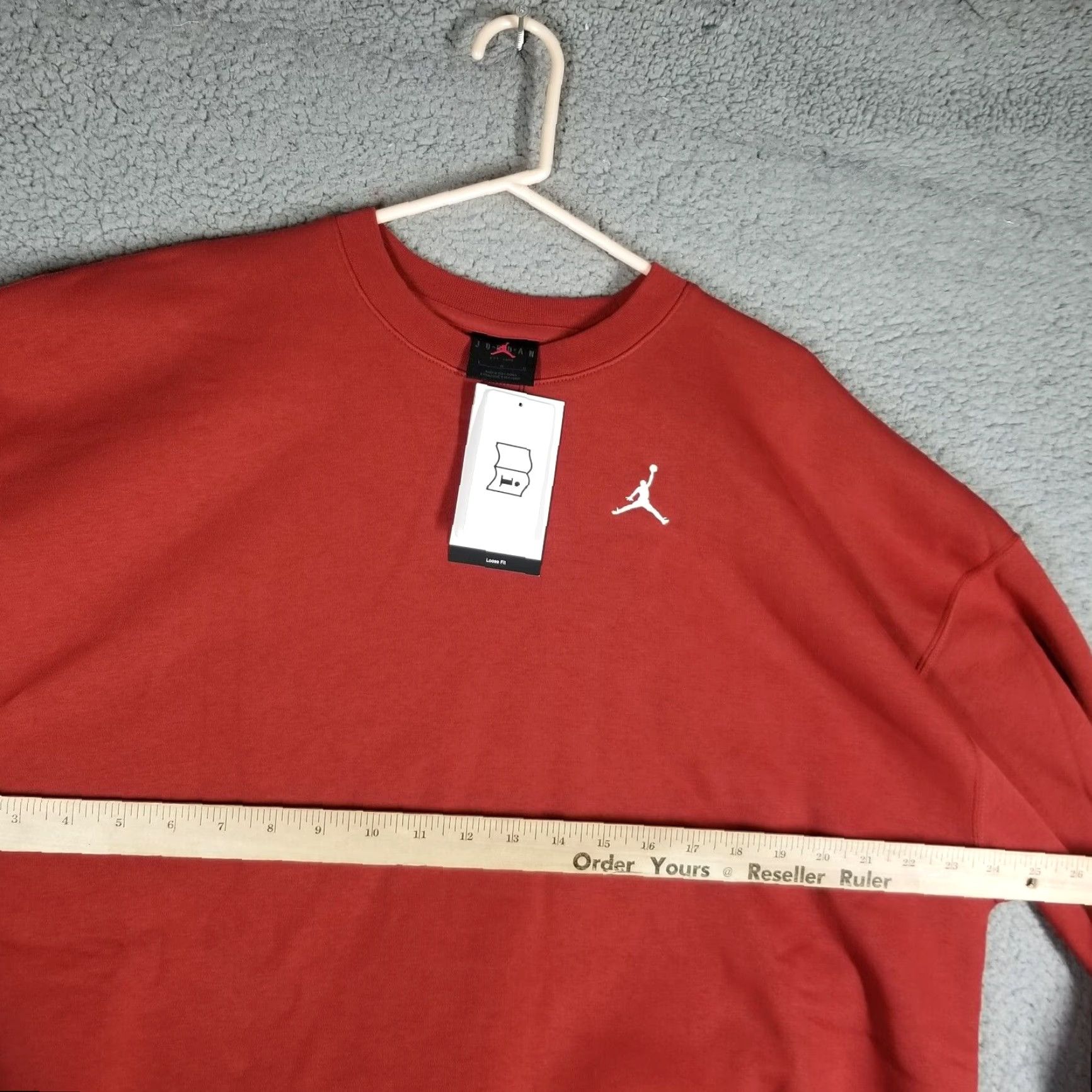 Jordan Brand VINTAGE Jordan Women's Crewneck Sweatshirt L Brick Red Fleece Pullover Long Sleeve FN4491-209 Size L / US 10 / IT 46 - 5 Thumbnail