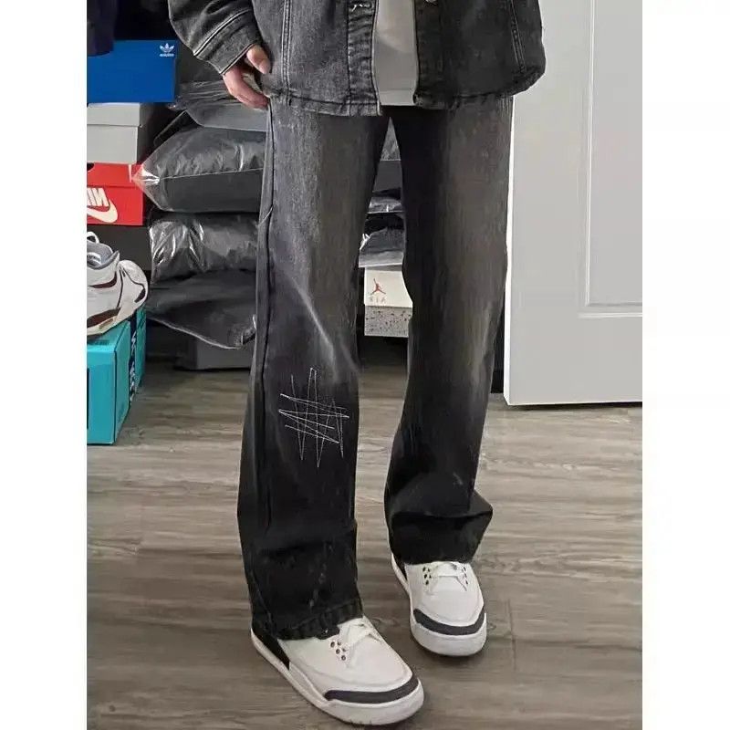 Japanese Brand Retro embroidered printed splashed ink jeans Size US 32 / EU 48 - 1 Thumbnail