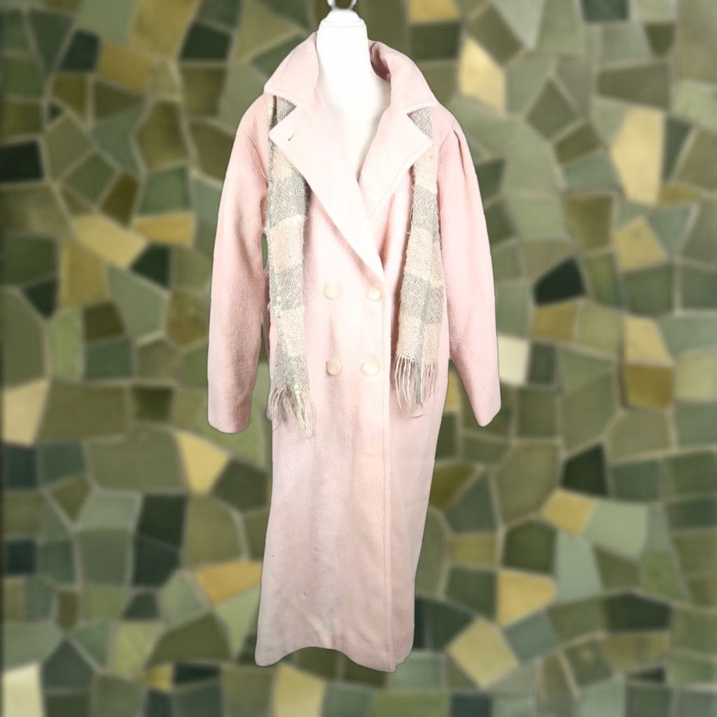 Pinko VINTAGE Freddi-Gail Light Pink Wool Coat Mid-Length Overcoat Women L Vintage 80s Size L / US 10 / IT 46 - 1 Thumbnail