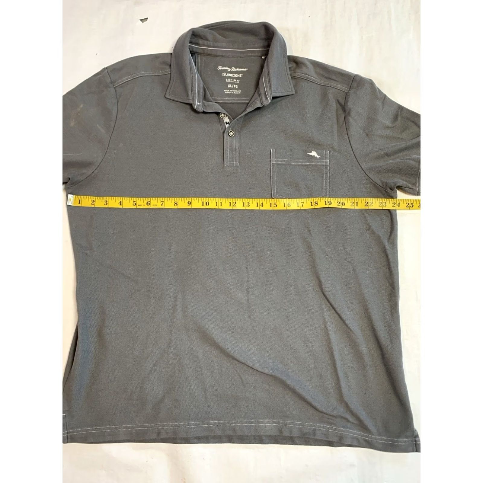 Tommy Bahama VINTAGE Tommy Bahama Island Zone Polo Shirt XL Gray | Cotton Blend Regular Fit, Short Sleeve, Button Collar, Logo Size US XL / EU 56 / 4 - 6 Thumbnail