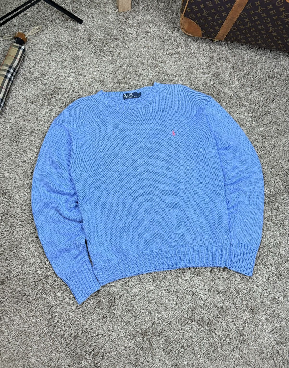 Polo Ralph Lauren × Vintage Vintage sweater Polo Ralph Lauren baby blue original item Size US XL / EU 56 / 4 - 2 Thumbnail