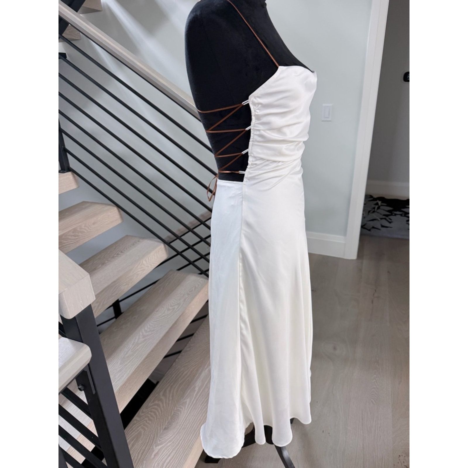 Other Beach Vacation Sleeveless White Satin Slit Midi Dress S Size S / US 4 / IT 40 - 11 Thumbnail