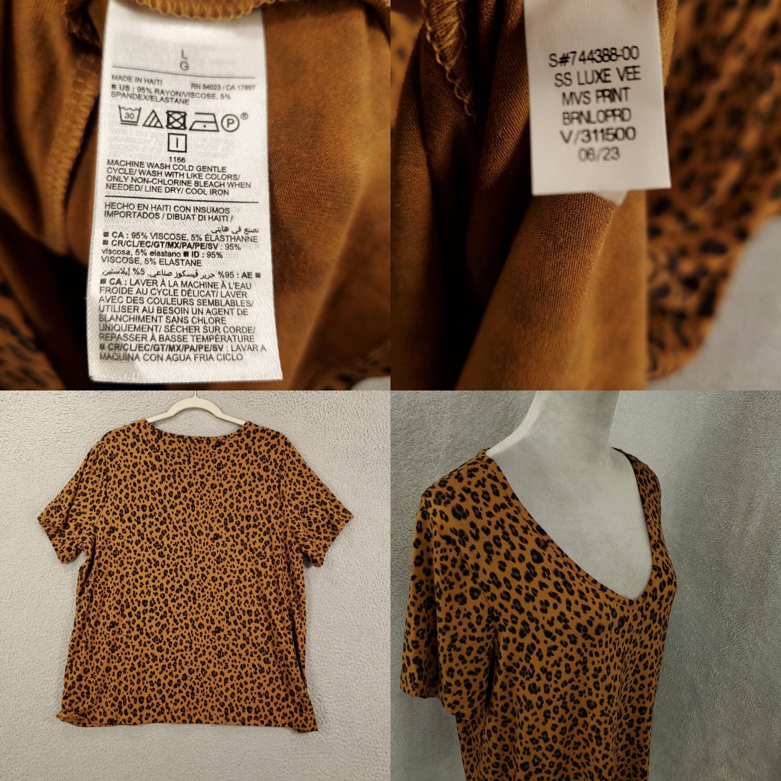 Old Navy Old Navy Leopard Print V-Neck Top Womens L Shirt Blouse Multicolor Short Sleeve NWT Animals Casual Workwear M/W Mens? Size L / US 10 / IT 46 - 8 Thumbnail