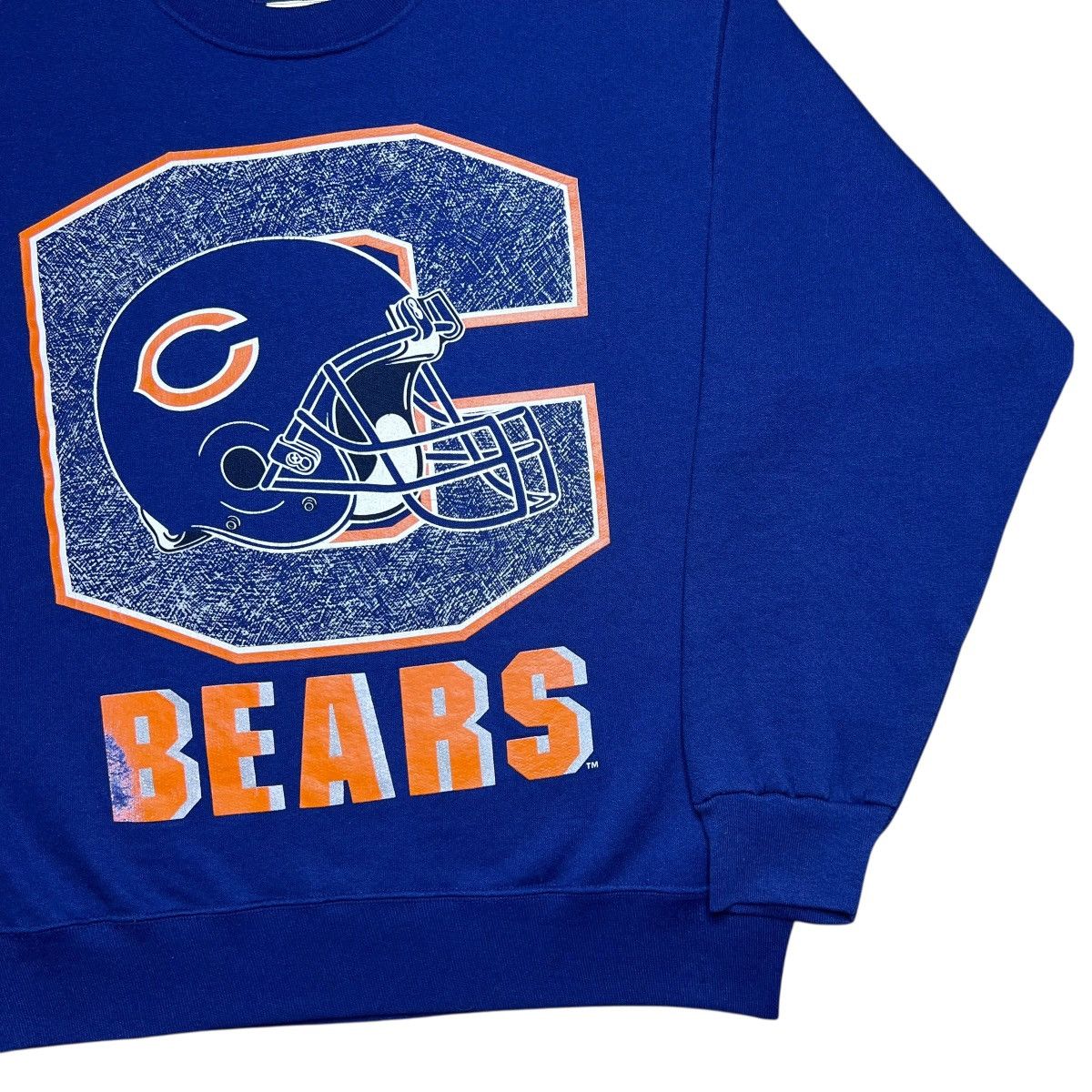 NFL Vintage 1990s NFL Chicago Bears Helmet Spell Out Sweatshirt Size US L / EU 52-54 / 3 - 18 Thumbnail