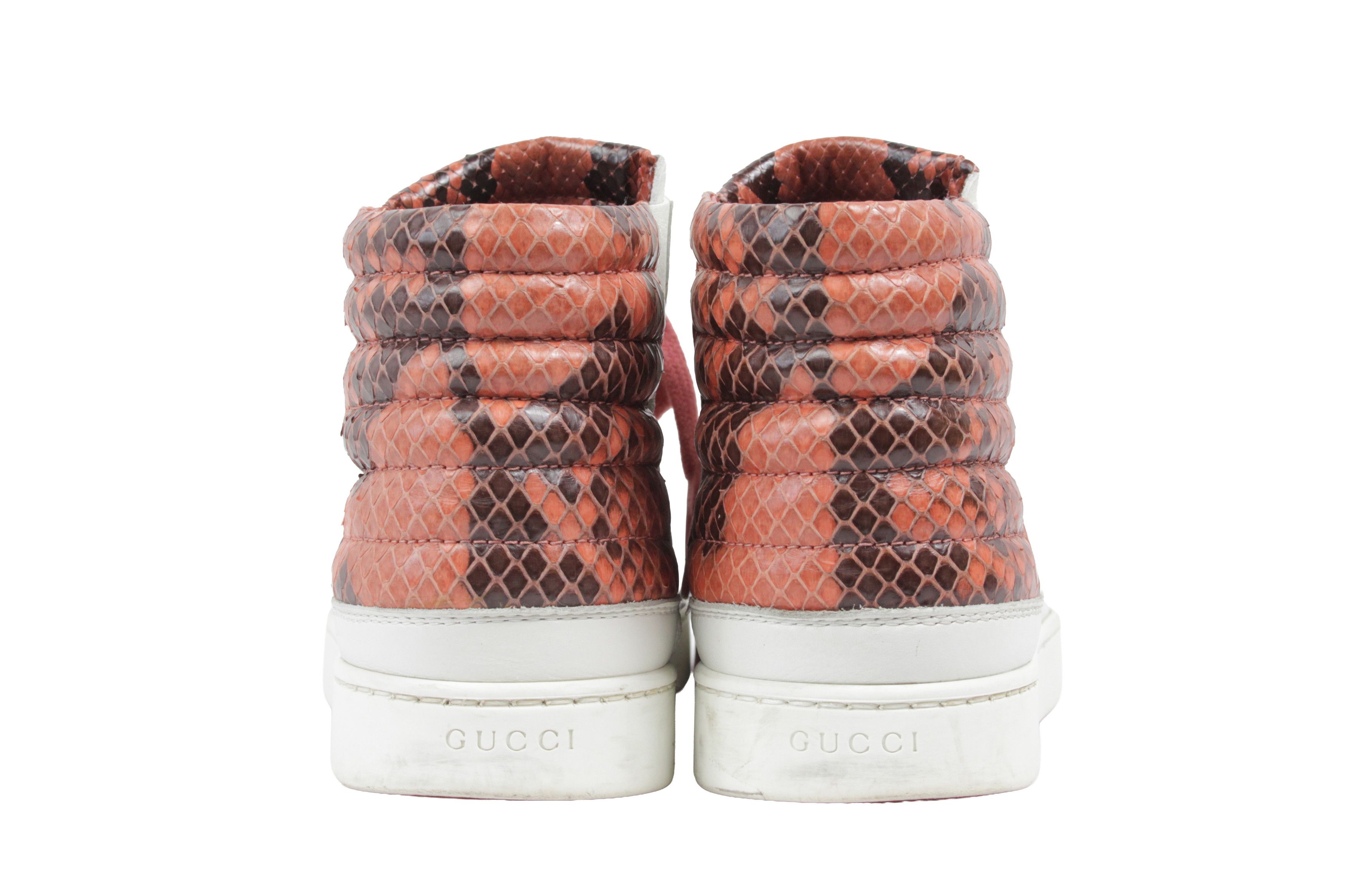 Gucci Python Snake Skin Leather Hi-Top Sneakers Size US 7 / IT 37 - 11 Thumbnail