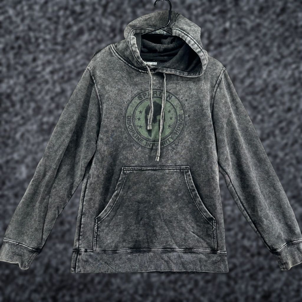 Spartan Pullover Hoodie Gray Men's Small S Long Sleeve Fleece