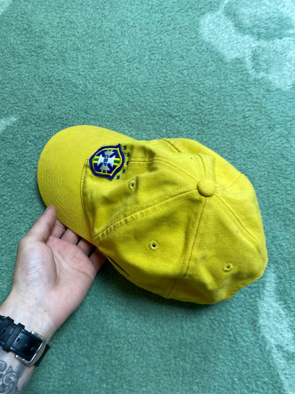 Nike Hats yellow Vintage Nike Cap Y2K big logo streetwear Size ONE SIZE - 7 Thumbnail