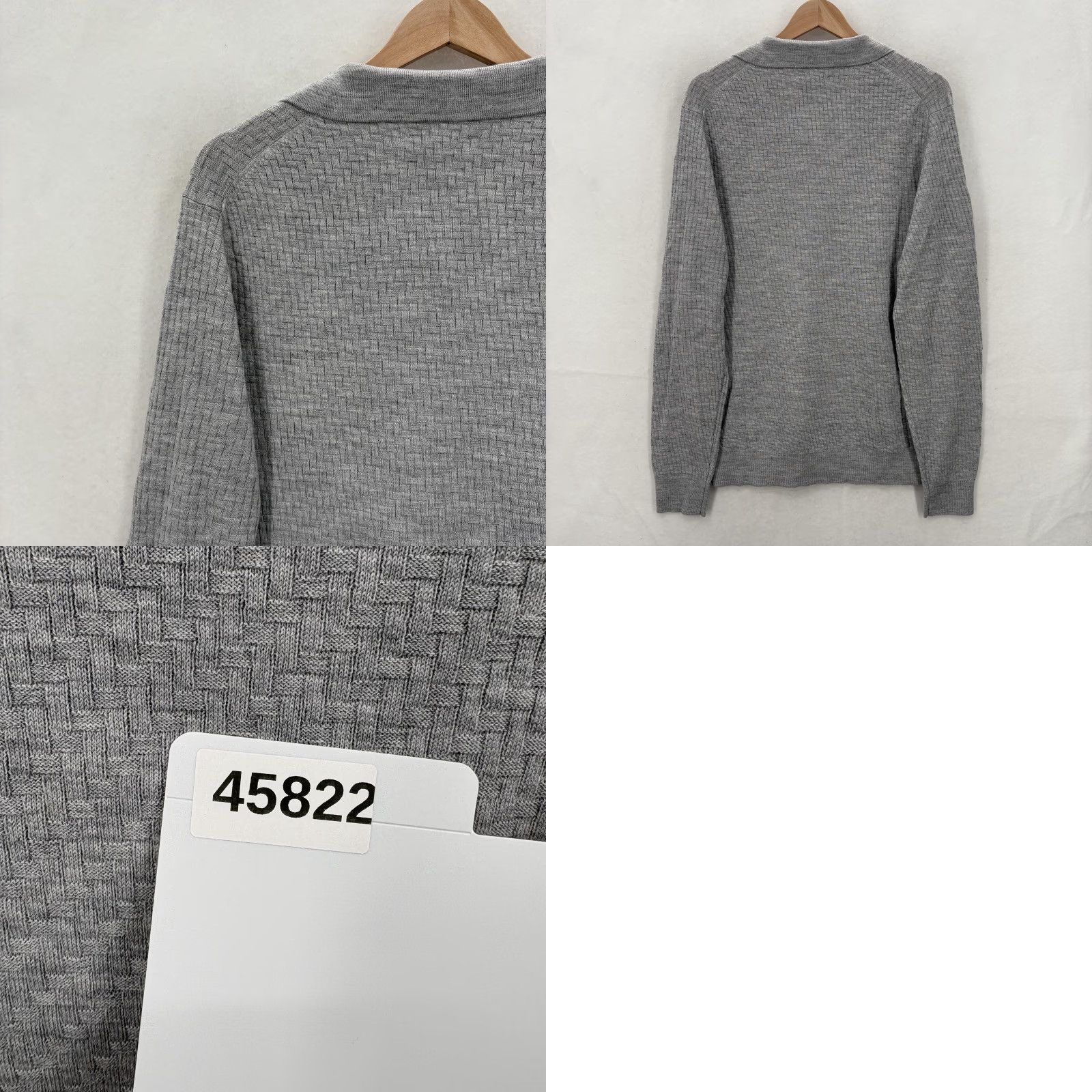 Apt. 9 APT 9 Sweater Mens Large Gray Merino Blend Long Sleeve Polo Knit Shirt Casual Shirt Size US L / EU 52-54 / 3 - 9 Thumbnail